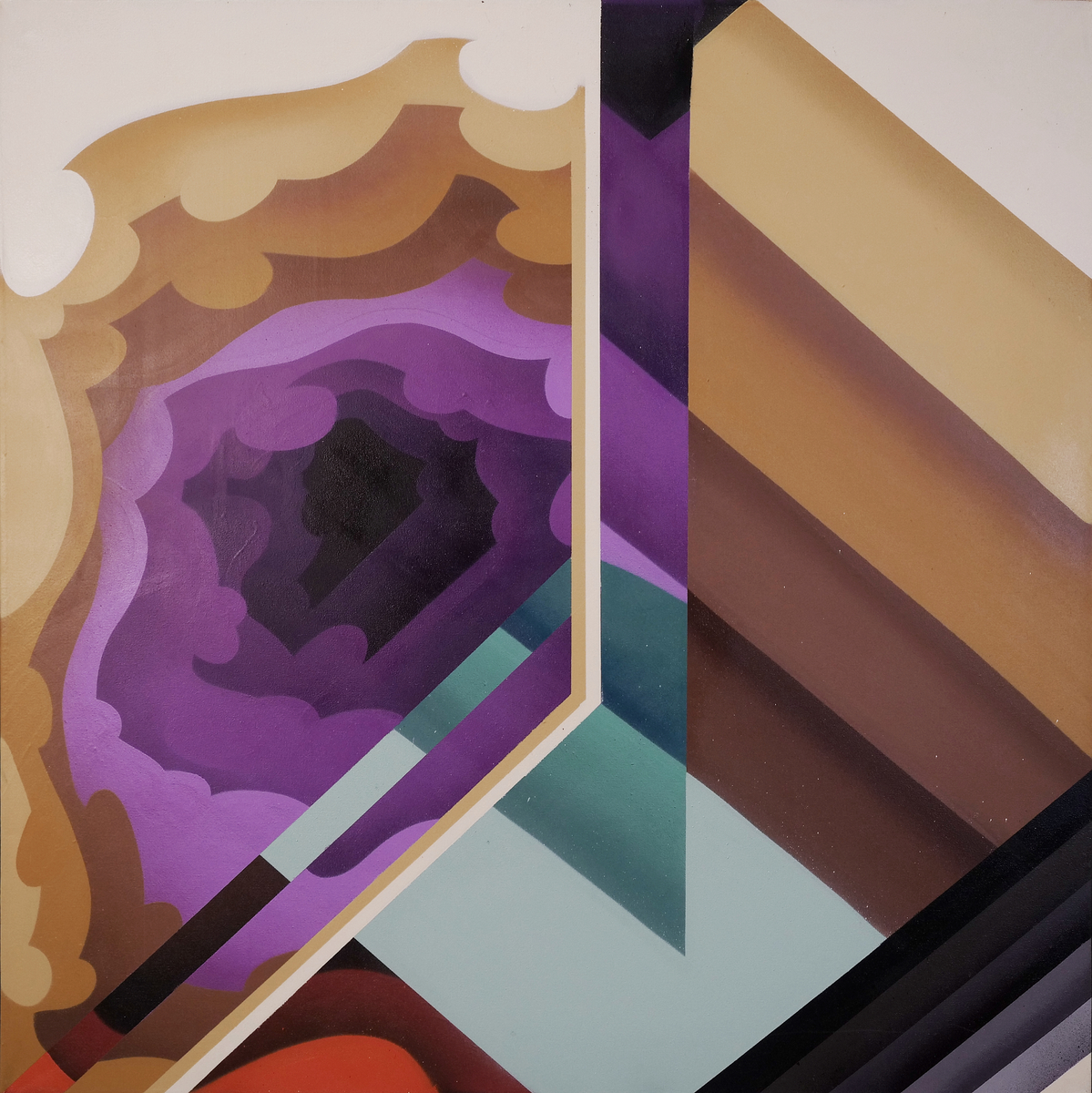 Untitled (Geometric Purple Stairs)